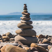 Rocks stacked in an artistic pile